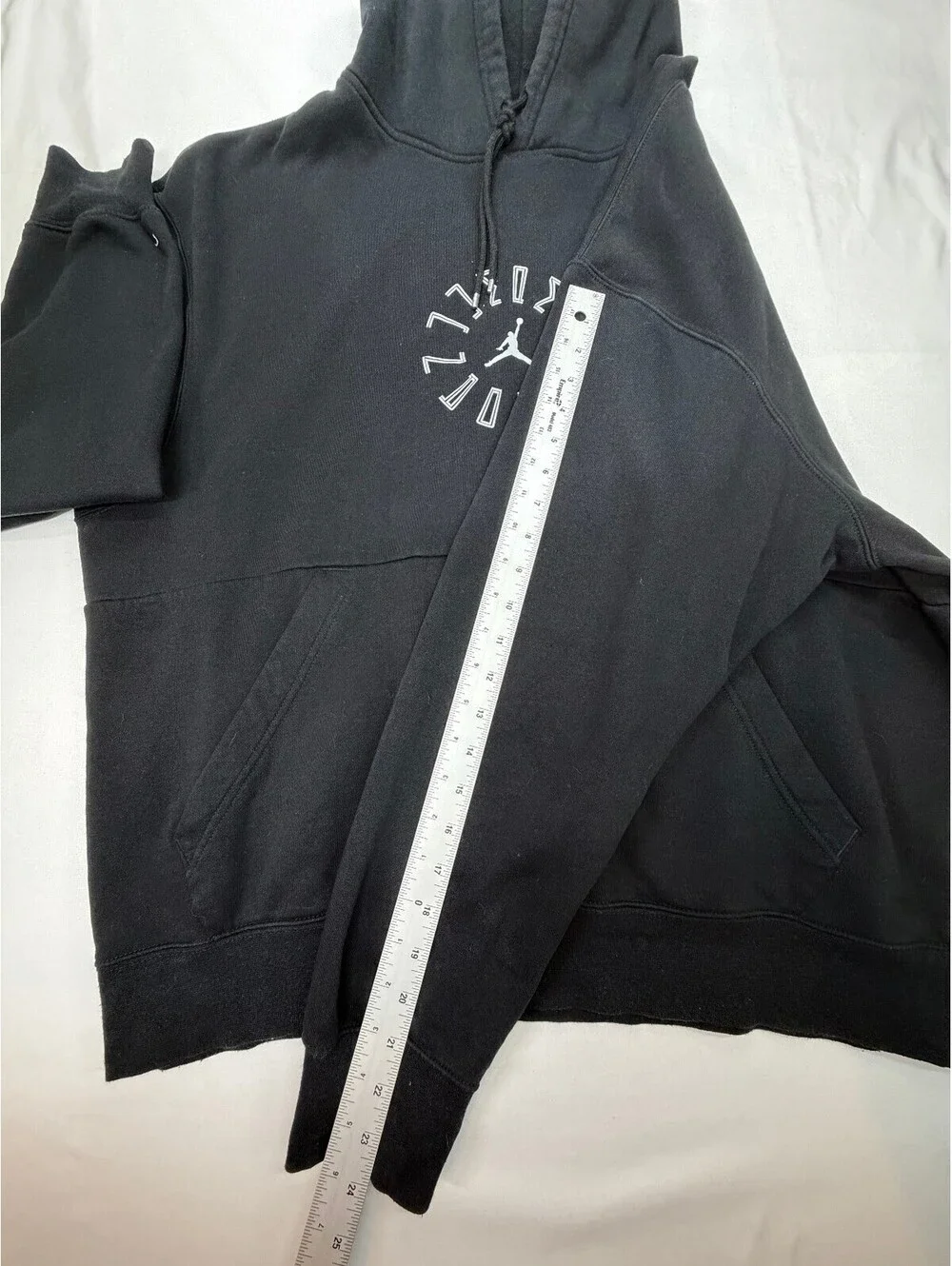 Jordan Air Men's Graphic Hoodie Fleece Pullover Sweatshirt Pockets Size XL Black